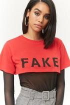 Forever21 Fake Graphic Cropped Tee