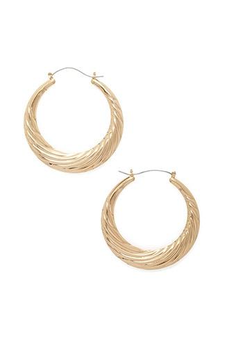 Forever21 Etched Spiral Hoop Earrings