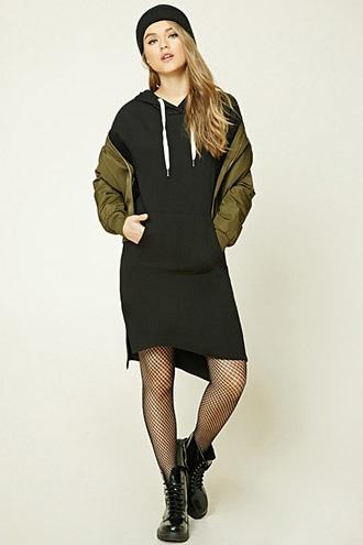 Forever21 Women's Hooded Fleece Sweater Dress