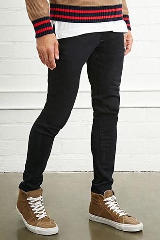 21 Men Men's  Clean-wash Skinny Jeans