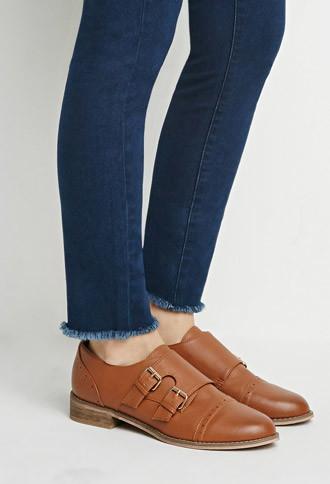 Forever21 Women's  Faux Leather Buckled Oxfords