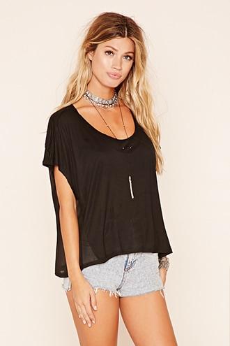 Forever21 Women's  Slub Knit Dolman Tee