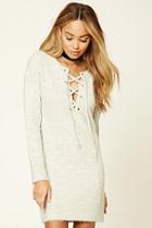 Forever21 Women's  Lace-up Sweater Dress
