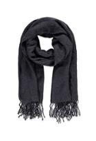 Forever21 Tasseled Two-tone Scarf (dark Grey/navy)