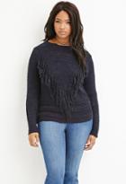 Forever21 Plus Women's  Plus Size Fringe-front Sweater