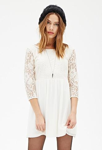 Forever21 Lace Combo Smock Dress