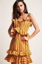 Forever21 Stripe Sweetheart Ruffle Dress