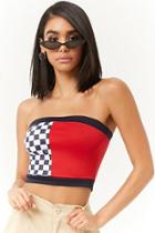Forever21 Checkered Cropped Tube Top