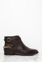 Forever21 Chained Strappy Faux Leather Booties