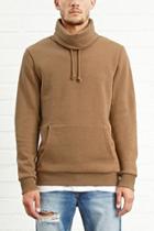 21 Men Men's  Taupe Funnel-neck Pullover