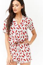 Forever21 Just Chill Graphic Shirt & Shorts Pajama Set