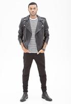 Forever21 Slim Fit Moto Jeans