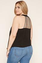 Forever21 Plus Women's  Black Plus Size Strappy-back Top