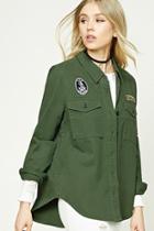 Forever21 Patch Graphic Military Jacket