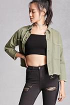 Forever21 Women's  Cropped Military Jacket