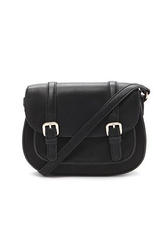Forever21 Faux Leather Buckled Crossbody