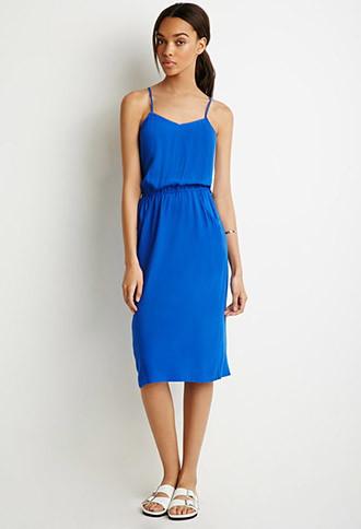 Forever21 Women's  Royal V-neck Crepe Cami Dress