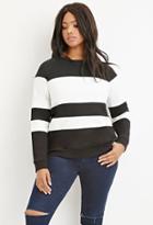 Forever21 Plus Women's  Plus Size Mesh-paneled Colorblock Sweater