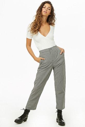 Forever21 Gingham Cropped Pants