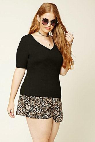 Forever21 Plus Size Abstract Geo Shorts