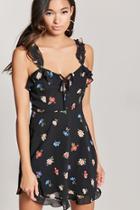 Forever21 Floral Ruffle Trim Dress