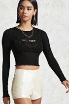 Forever21 Glitter Mesh Knit Crop Top