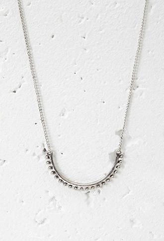 Forever21 Etched Crescent Pendant Necklace