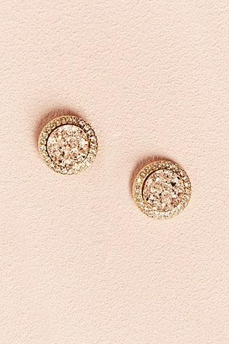 Forever21 Rhinestone & Geode Stud Earrings