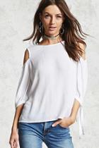 Forever21 Semi-sheer Open-shoulder Top