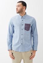 Forever21 Chambray Contrast Pocket Shirt