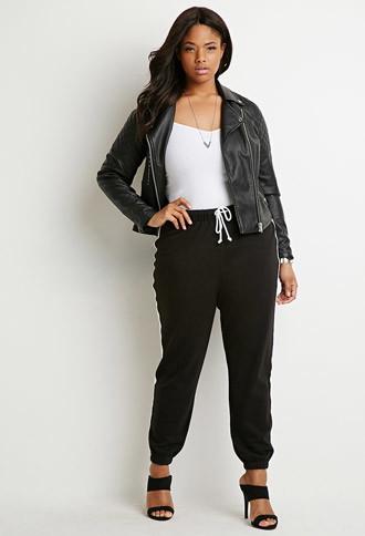 Forever21 Plus Contrast-striped Joggers