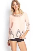 Forever21 Embroidered Crochet Top