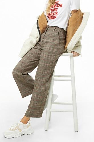 Forever21 High-waisted Plaid Trousers