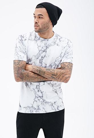 Forever21 Marble Print Scuba Knit Tee