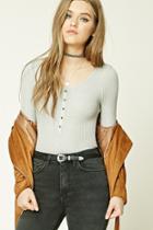 Forever21 Waffle Knit Henley Top