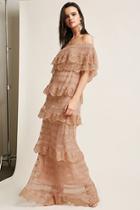 Forever21 Tiered Lace Off-the-shoulder Maxi Dress