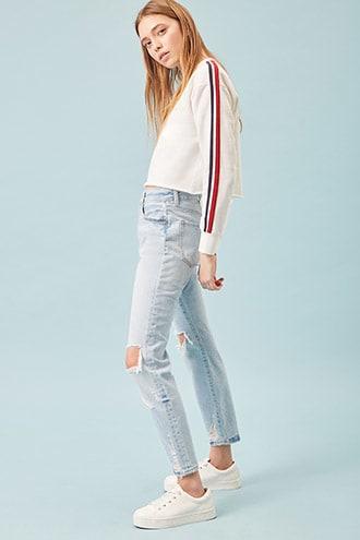 Forever21 High-rise Destroyed Mom Jeans