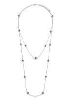 Forever21 Sunburst Charm Layered Necklace (b.silver/black)