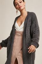 Forever21 Cable Purl-knit Longline Cardigan