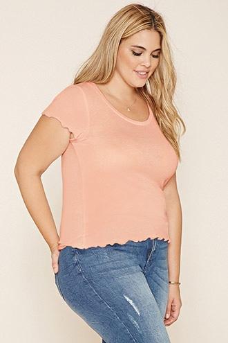 Forever21 Plus Women's  Plus Size Ruffled Tee