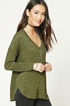 Forever21 Women's  Slub Knit V-neck Top