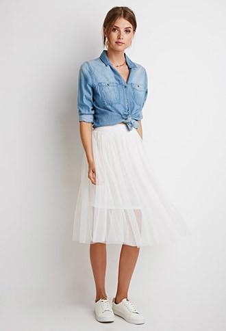 Love21 Metallic-waist Tulle Skirt