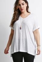 Forever21 Plus Women's  Destroyed Longline Top