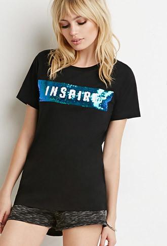 Forever21 Sequin-embellished Inspire Tee