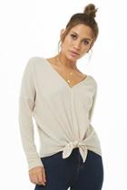 Forever21 Waffle Knit Tie-front Top