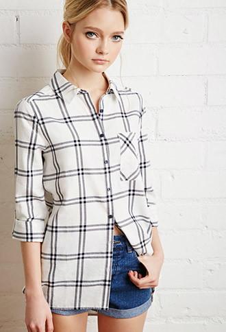 Forever21 Oversized Plaid Flannel Shirt