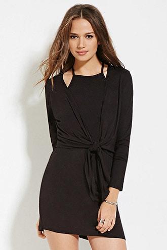 Forever21 Contemporary Tie-front Layered Dress