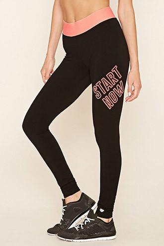 Forever21 Women's  Active Start Now Leggings