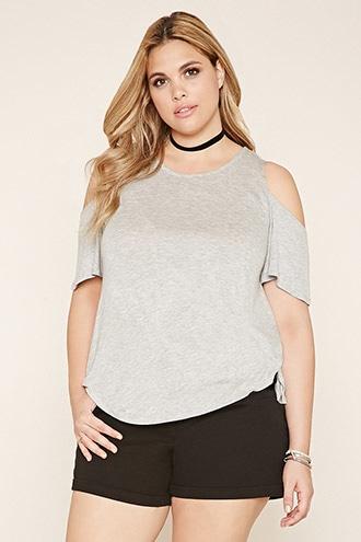 Forever21 Plus Size Cuffed Denim Shorts