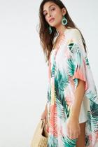 Forever21 Crinkled Leaf Print Cardigan